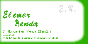 elemer menda business card